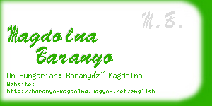 magdolna baranyo business card